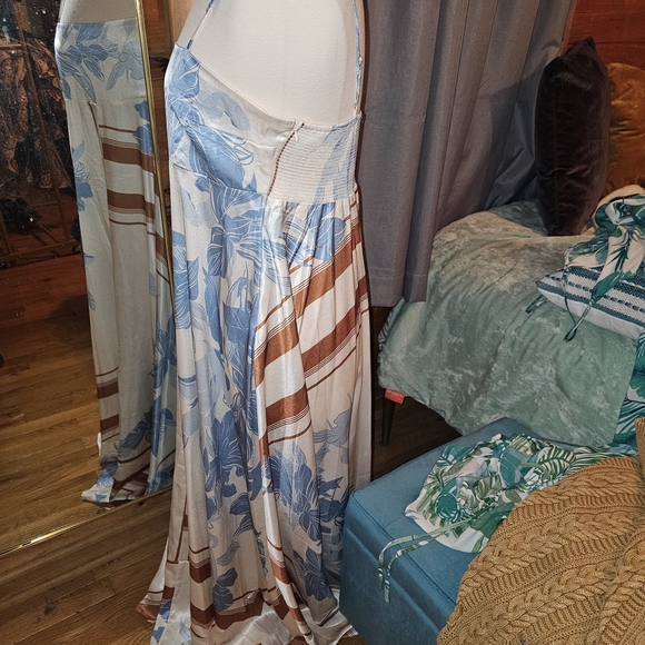 Floral Maxi Dress with Stripes - Picture 2 of 4